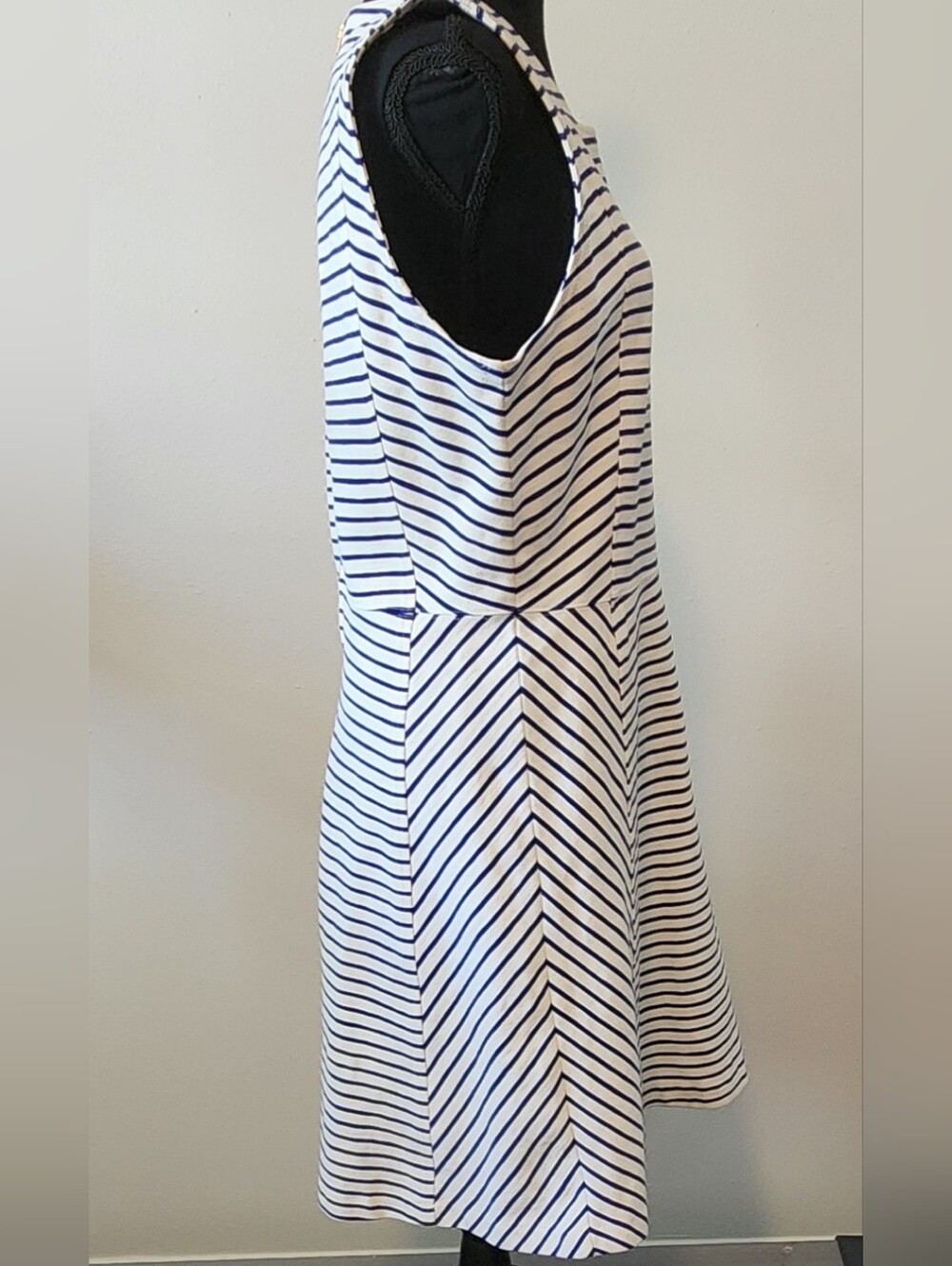 J. Crew Sleeveless Navy Stripe A-Line Dress - Picture 7 of 11